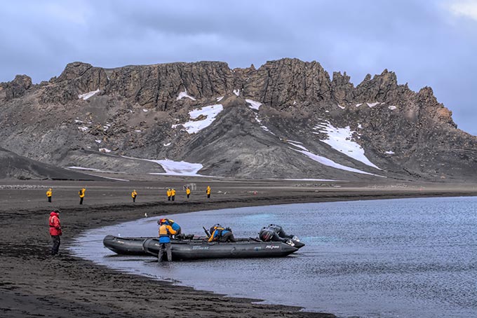 Coming ashore on Deception Island, which was my first up-close and personal experience with the penguins of Antarctica