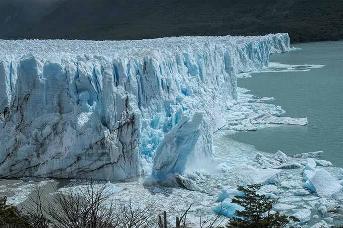 Perito Moreno glacier in El Calafate, Argentina, provides one of the best opportunities in the world to witness glaciers calving