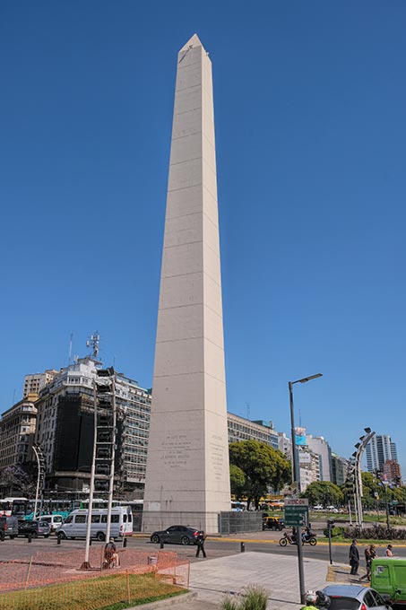 The Obelisk on Avenida 9 de Julio in Buenos Aires