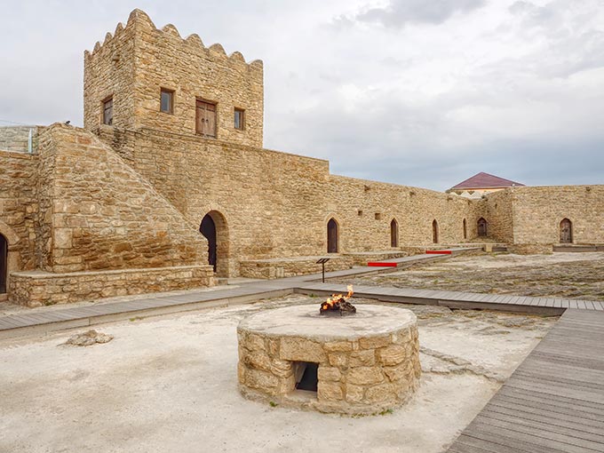 Inside the Ateshgah of Baku, a Hindu and Zoroastrian temple better known as the Fire Temple of Baku
