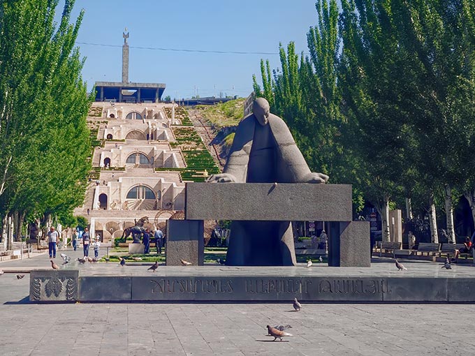 Sculpture of Alexander Tamanyan, who conceive the idea for the Cascade sculpture garden in Yerevan