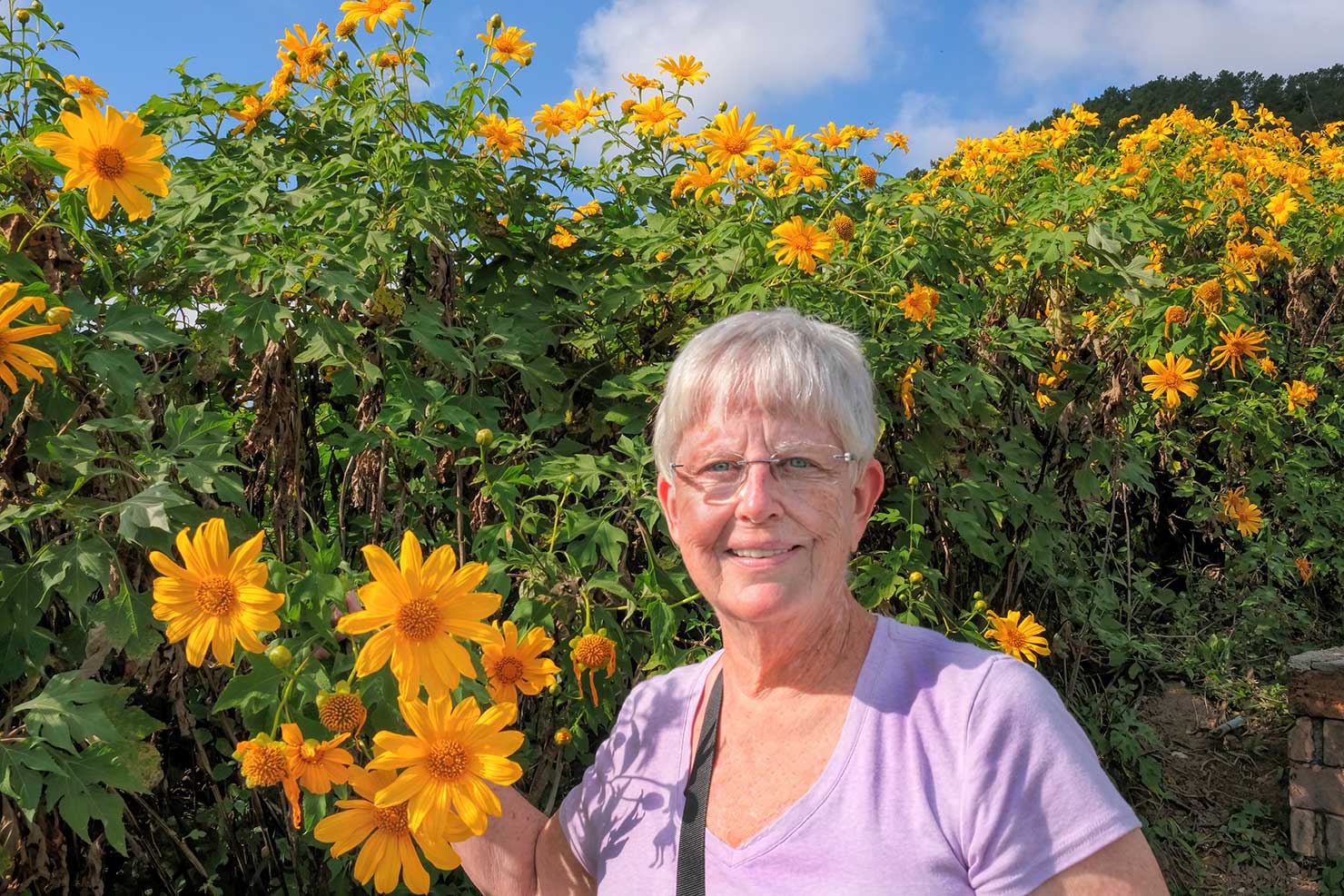 Barbara Weibel at the Bua Thong Flower Festival in Mae Hon Son Province, Thailand
