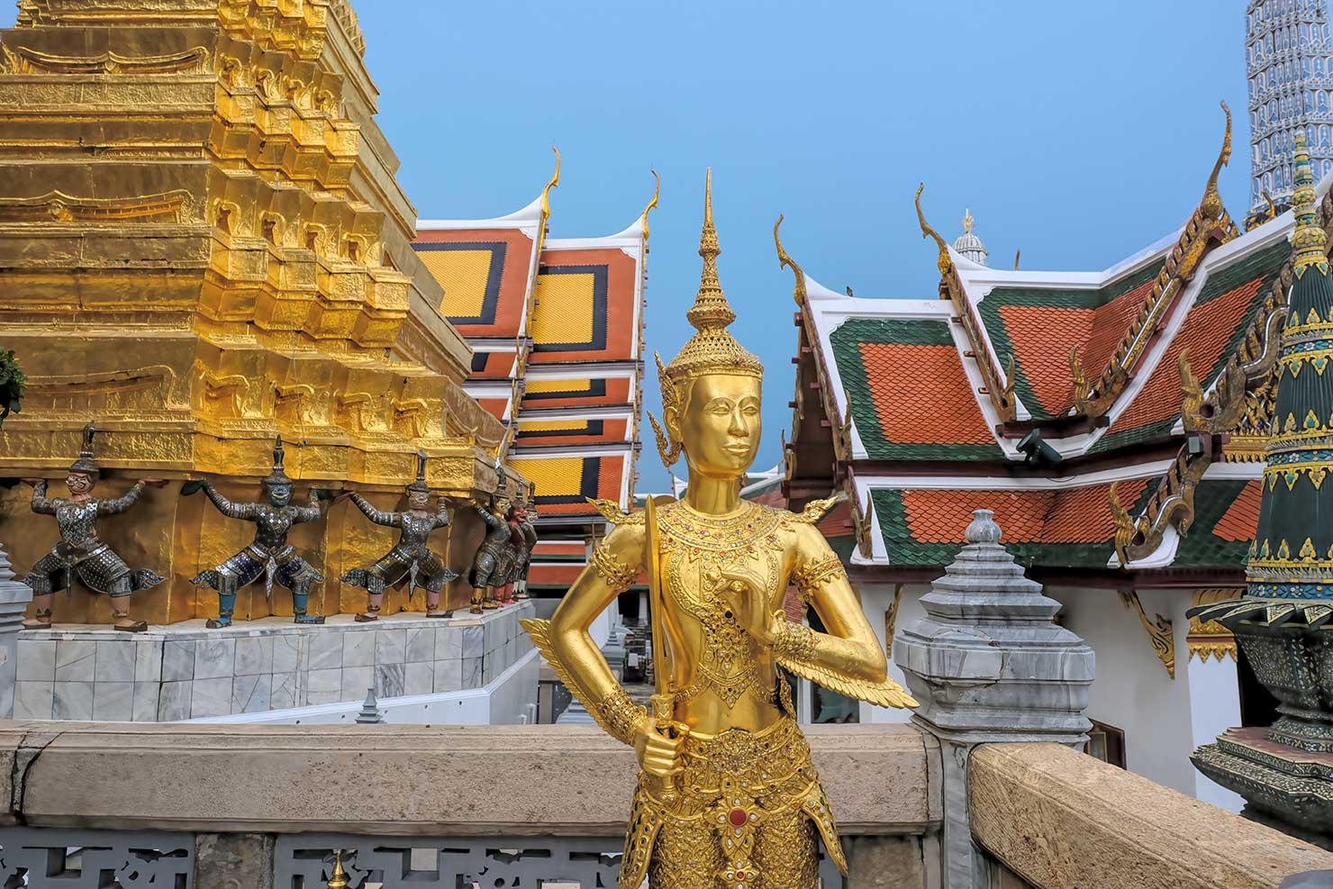 Half man, half bird Kinnara at the Grand Palace in Bangkok Thailand, soon to be known as Krung Thep Maha Nakhon