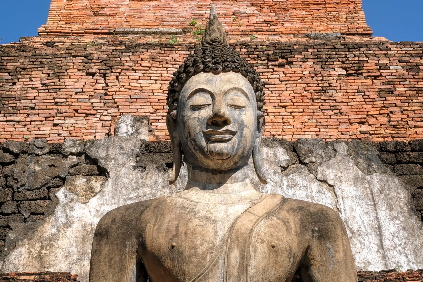 Thailand Sukhothai Historical Park Central Zone Wat Mahathat Buddha icon head