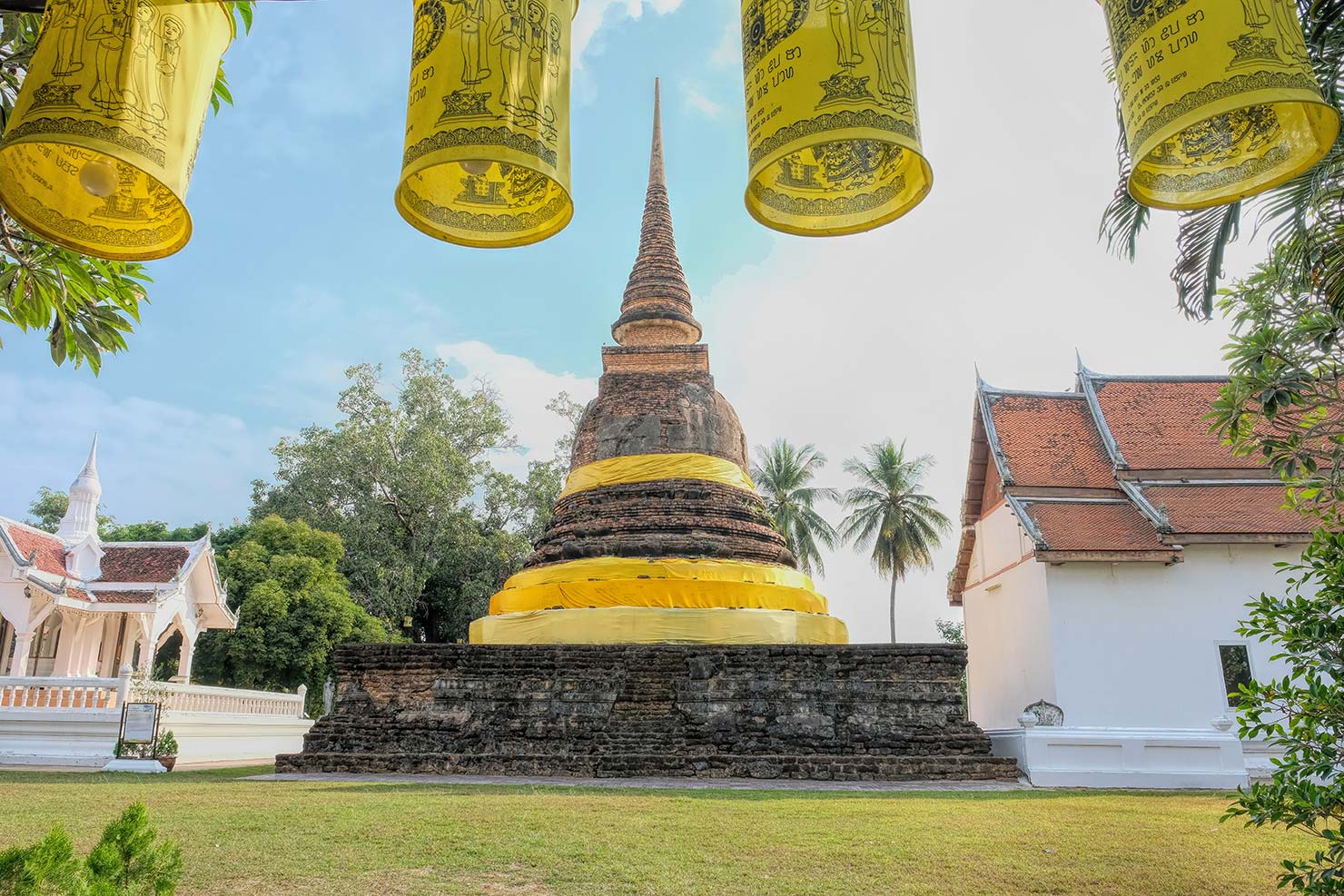 Thailand Sukhothai Chedi at Wat Traphang Thong in Old Sukhothai village
