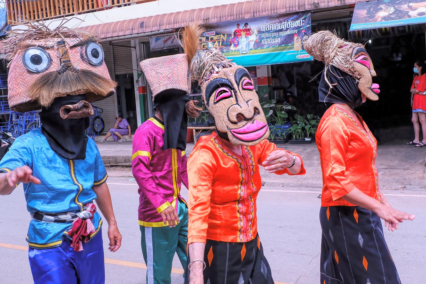 This group wears traditional costumes from northern Laos, where the festival originated