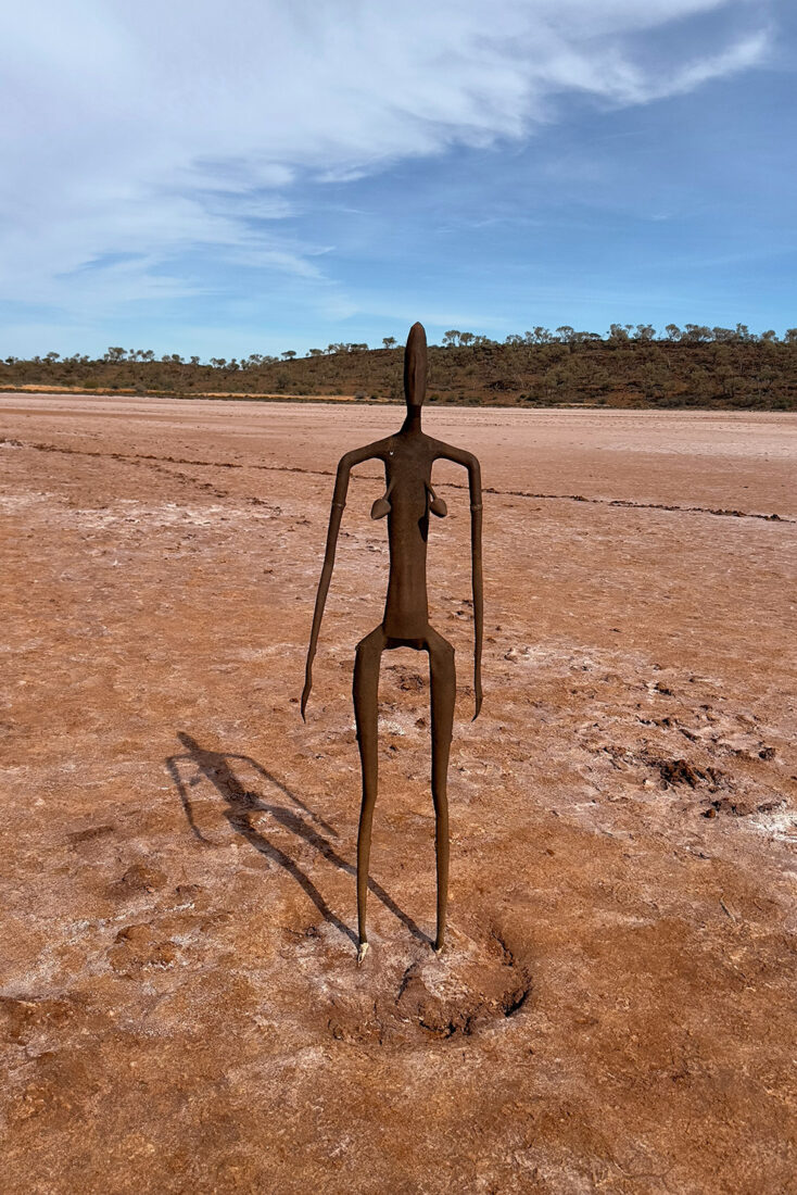 Each Antony Gormley sculpture on Lake Ballard represents one of the residents of Menzies Western Australia