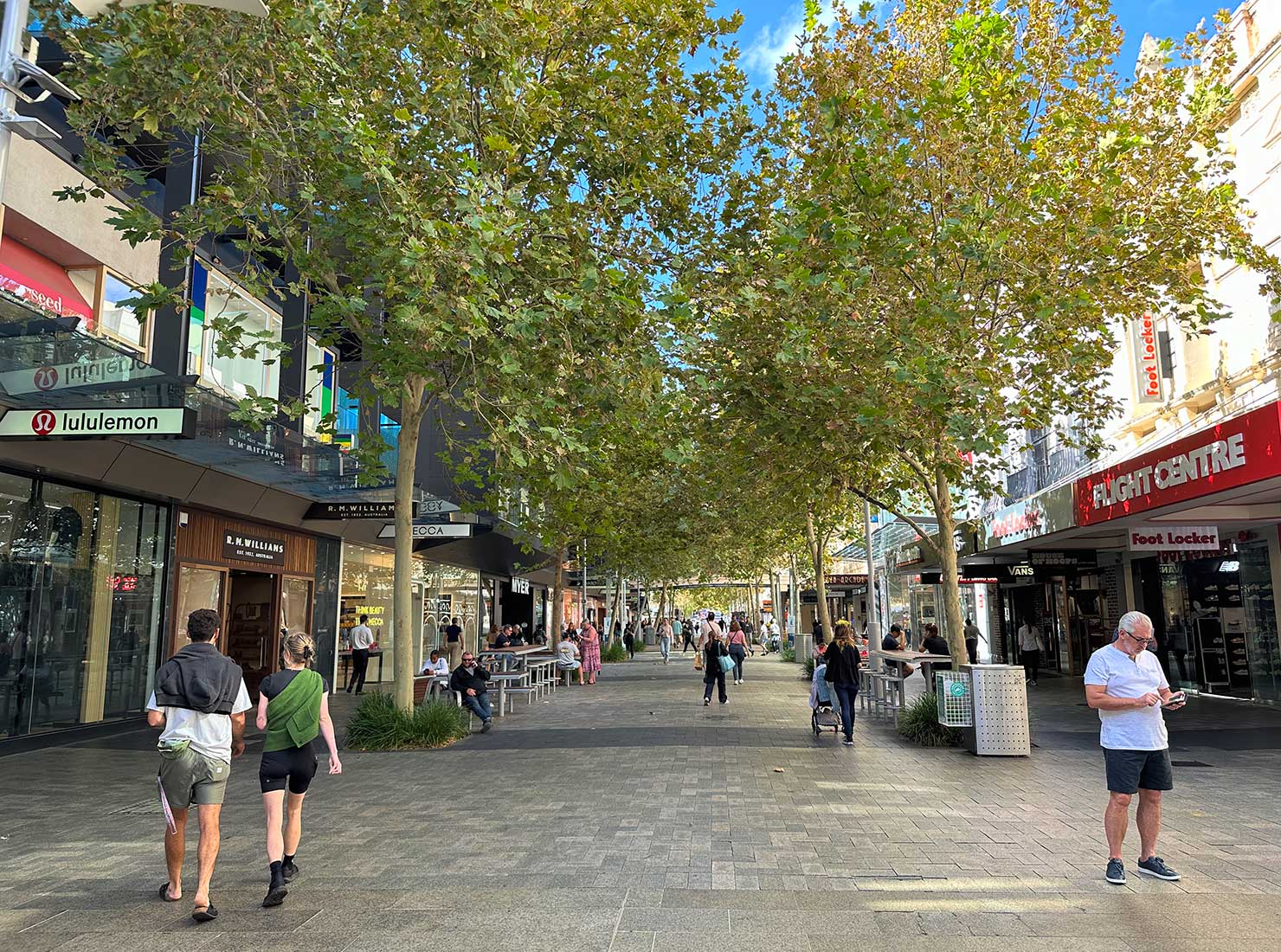 Hay Street pedestrian mall in downtown Perth Australia