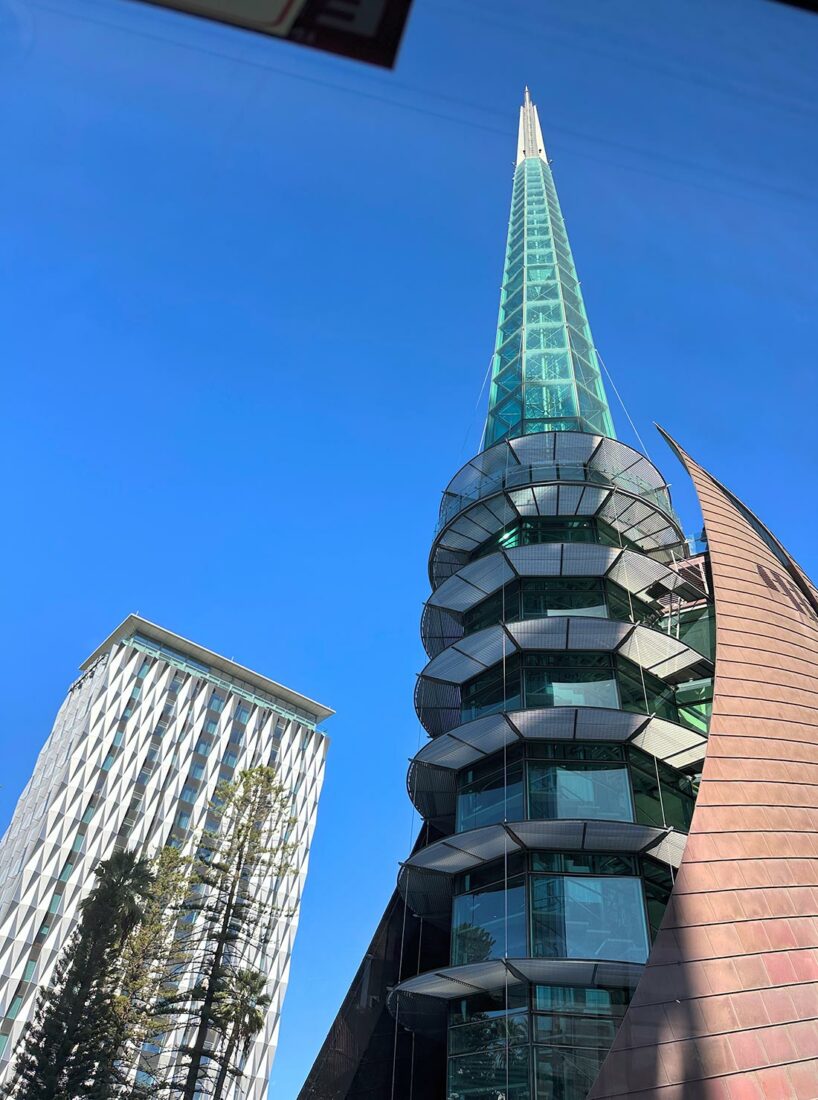 It's quite a walk up to the pinnacle of the Swan Bell Tower in Perth Australia