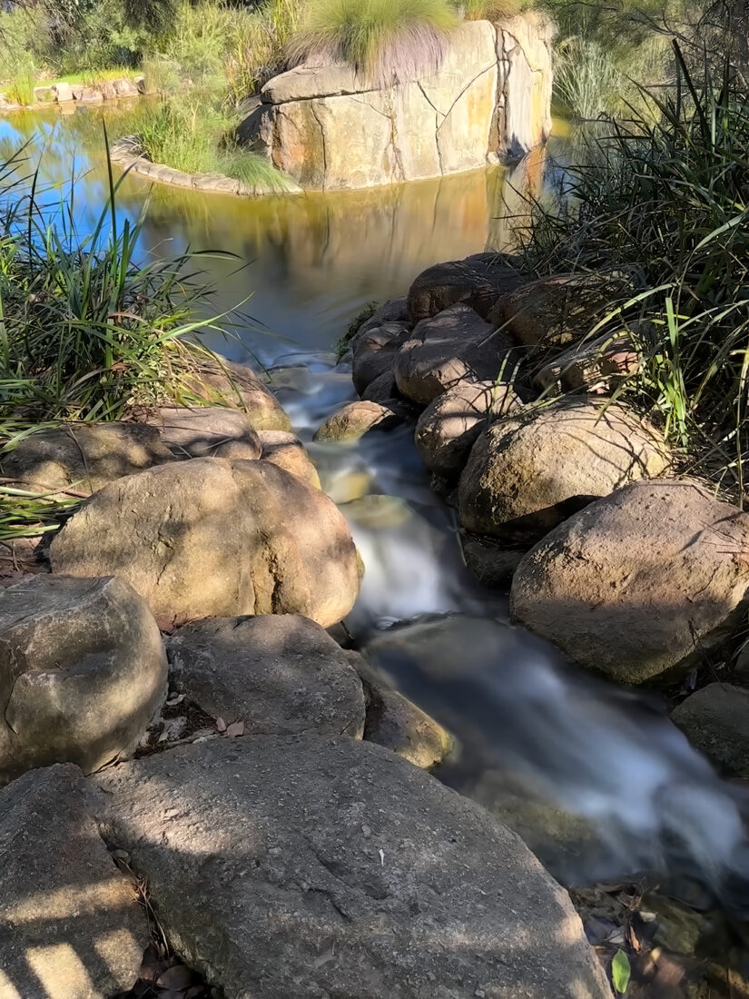 Small waterfall in Kings Park in Perth Australia