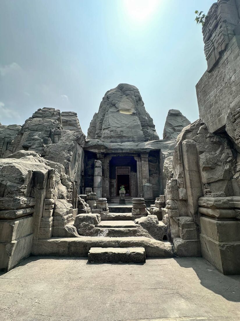 Today Masroor Rock Cut Temple is slowly toppling to the ground