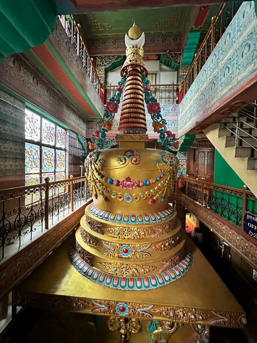 Golden Stupa inside the Kalachakra Temple in McLeod Ganj India