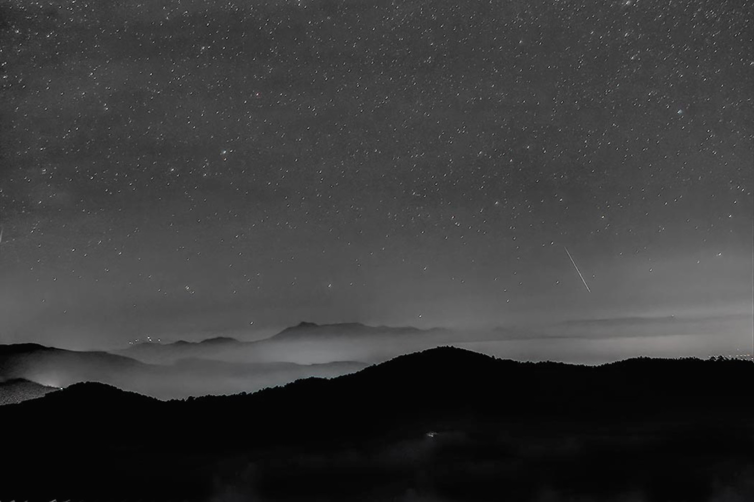 Viewing the Gemenid Meteor Shower at Julia Campground in the mountains around Mae Taeng, Thailand